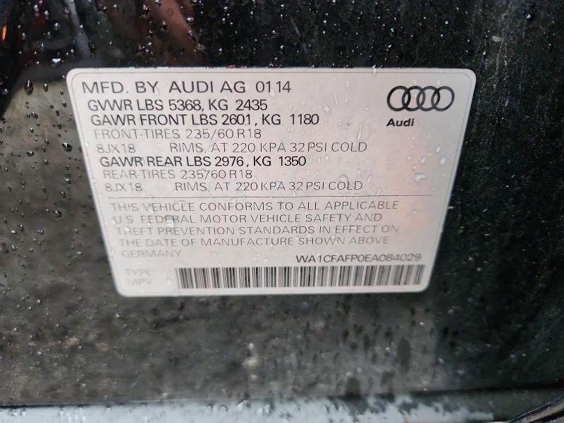 69405246 :رقم المزاد ، WA1CFAFP0EA084029 vin ، 2014 Audi Q5 مزاد بيع