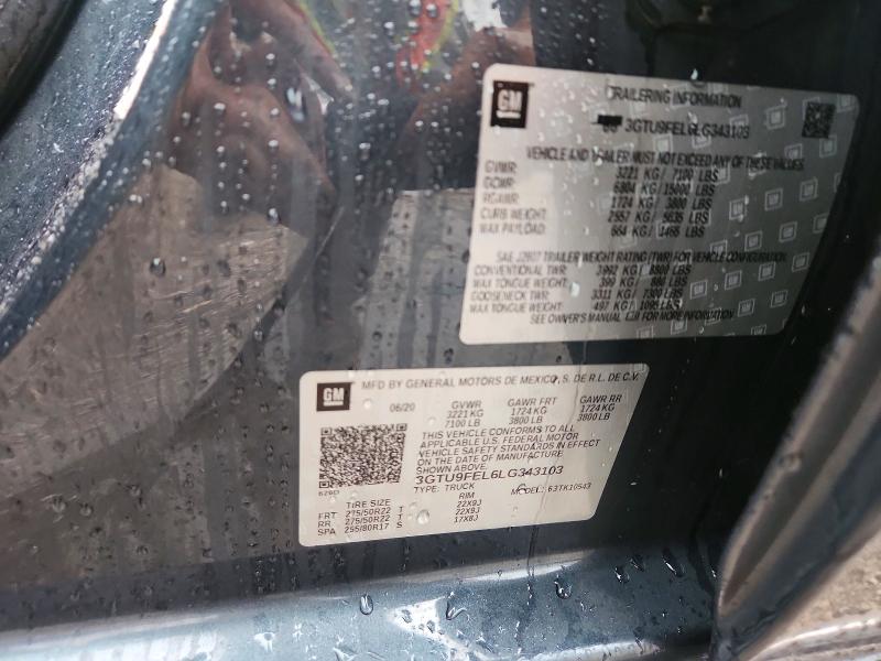 68717286 :رقم المزاد ، 3GTU9FEL6LG343103 vin ، 2020 Gmc Sierra مزاد بيع