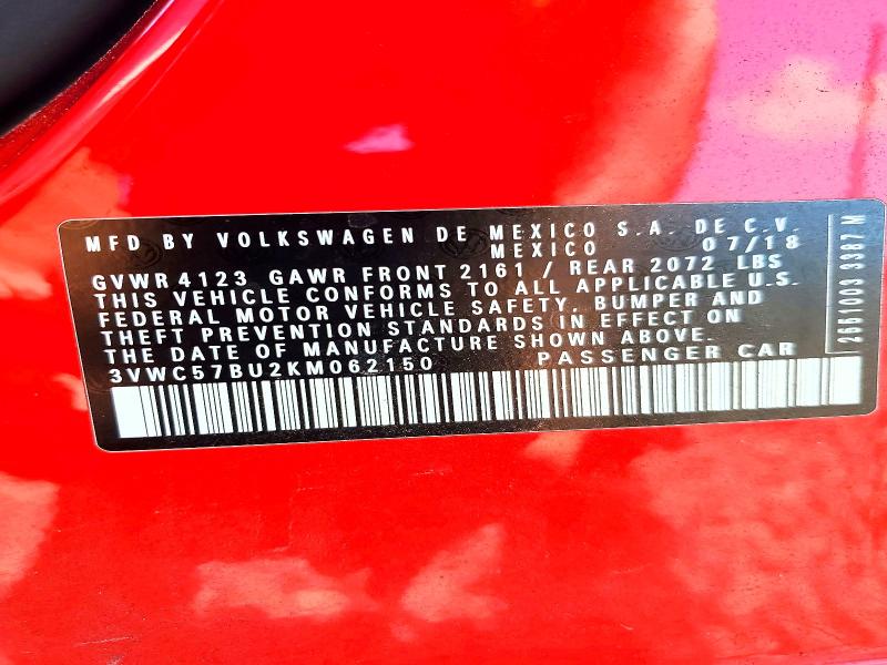 Aukcja sprzedaży 2019 Volkswagen Jetta, vin: 3VWC57BU2KM062150, numer aukcji: 68368276