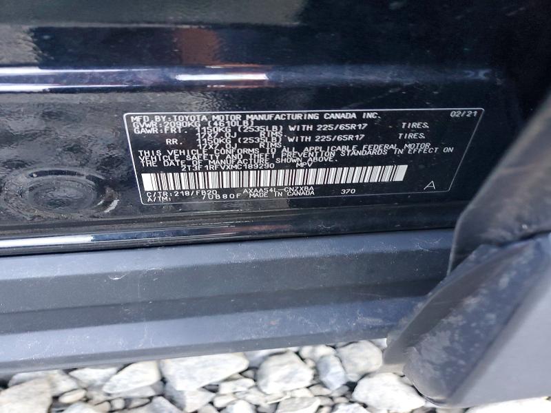 64959636 :رقم المزاد ، 2T3F1RFVXMC189290 vin ، 2021 Toyota Rav4 مزاد بيع
