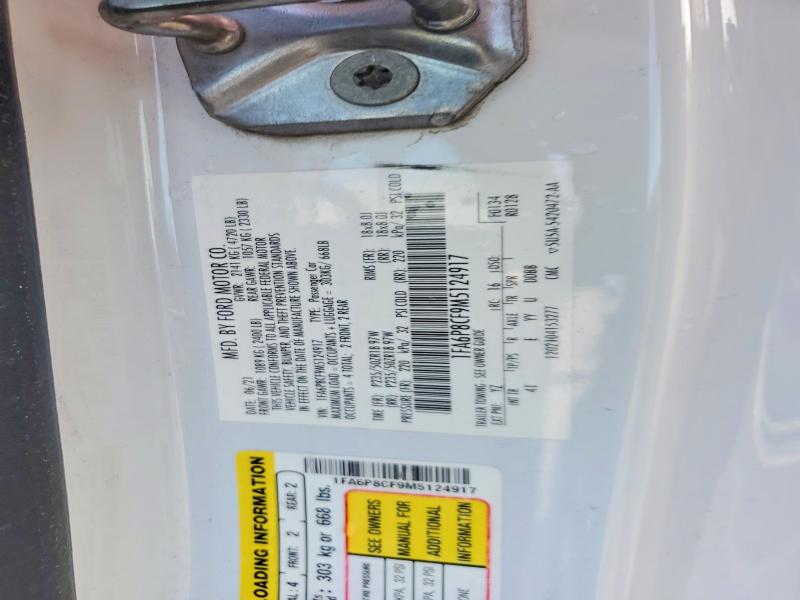 2021 Ford Mustang მანქანა იყიდება აუქციონზე, vin: 1FA6P8CF9M5124917, აუქციონის ნომერი: 68668966