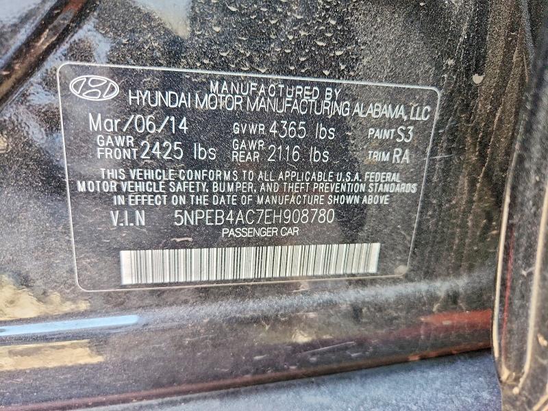 Продаж на аукціоні авто 2014 Hyundai Sonata, vin: 5NPEB4AC7EH908780, номер лоту: 69779686
