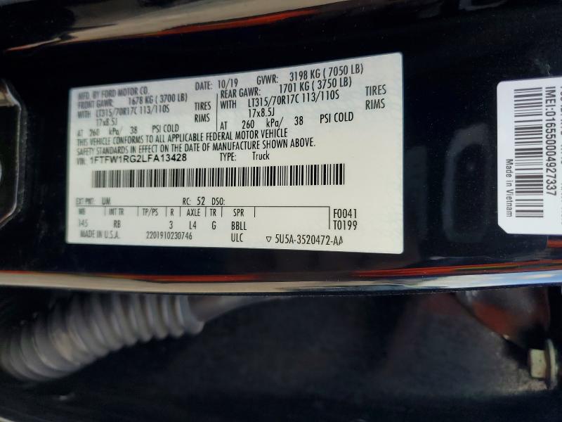 Продаж на аукціоні авто 2020 Ford F150, vin: 1FTFW1RG2LFA13428, номер лоту: 68513876