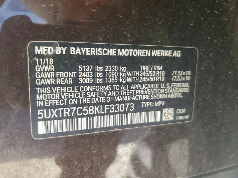 Aukcja sprzedaży 2019 Bmw X3, vin: 5UXTR7C58KLF33073, numer aukcji: 67324946