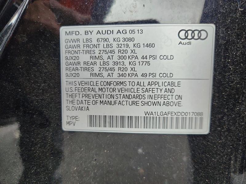 Aukcja sprzedaży 2013 Audi Q7, vin: WA1LGAFEXDD017088, numer aukcji: 69398646