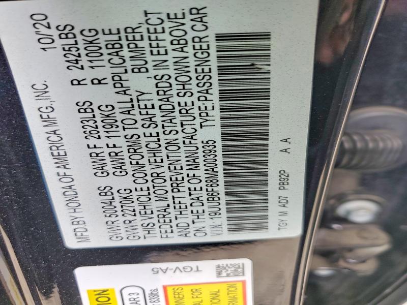 Aukcja sprzedaży 2021 Acura Tlx, vin: 19UUB6F68MA003935, numer aukcji: 67874616