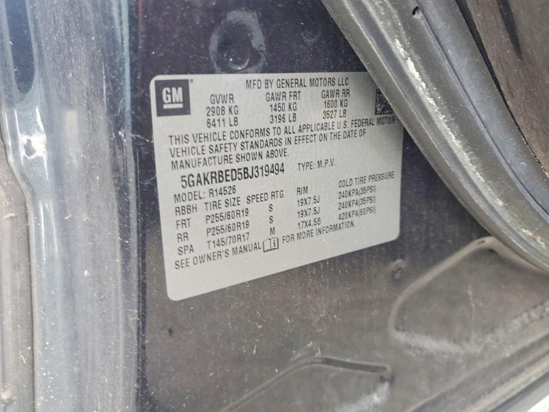 Aukcja sprzedaży 2011 Buick Enclave, vin: 5GAKRBED5BJ319494, numer aukcji: 67802276