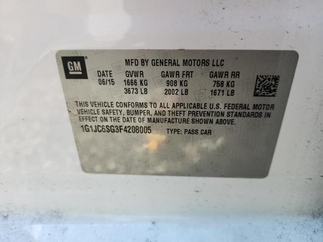 Продажа на аукционе авто 2015 Chevrolet Sonic, vin: 1G1JC6SG3F4208005, номер лота: 70041826