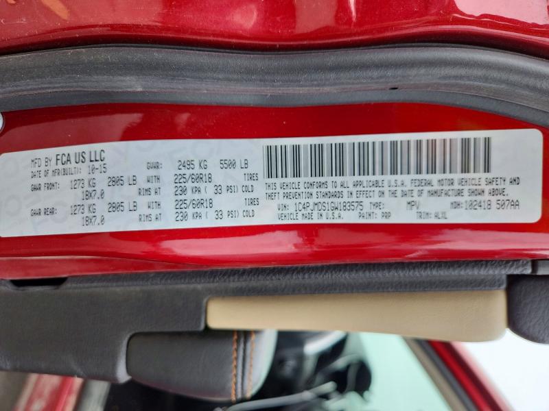 Продаж на аукціоні авто 2016 Jeep Cherokee, vin: 1C4PJMDS1GW183575, номер лоту: 70021306