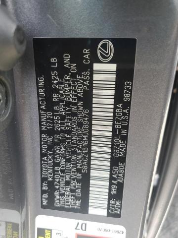 67514766 :رقم المزاد ، 58ACZ1B16MU089476 vin ، 2021 Lexus Es 350 مزاد بيع