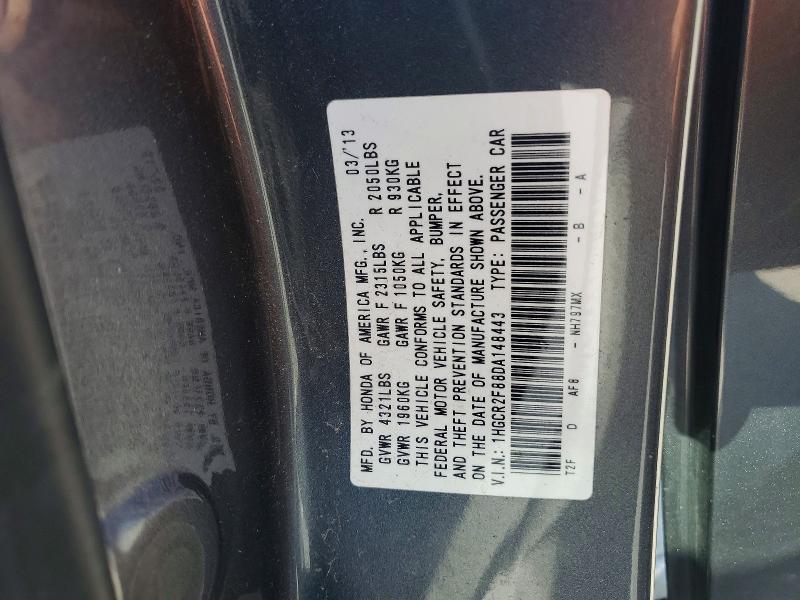 Aukcja sprzedaży 2013 Honda Accord, vin: 1HGCR2F88DA148443, numer aukcji: 69290636