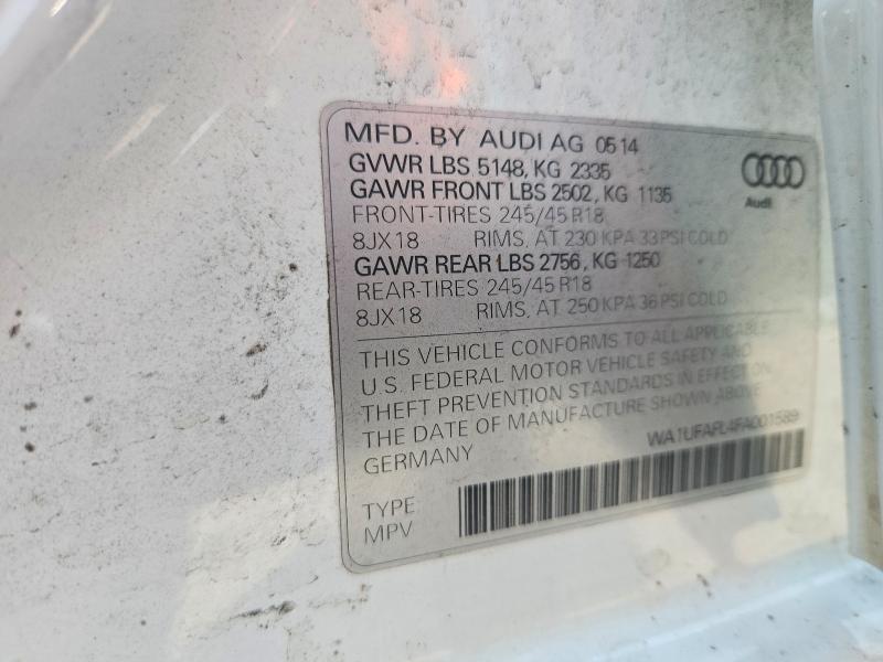 Продажа на аукционе авто 2015 Audi A4 Allroad, vin: WA1UFAFL4FA001589, номер лота: 67658946
