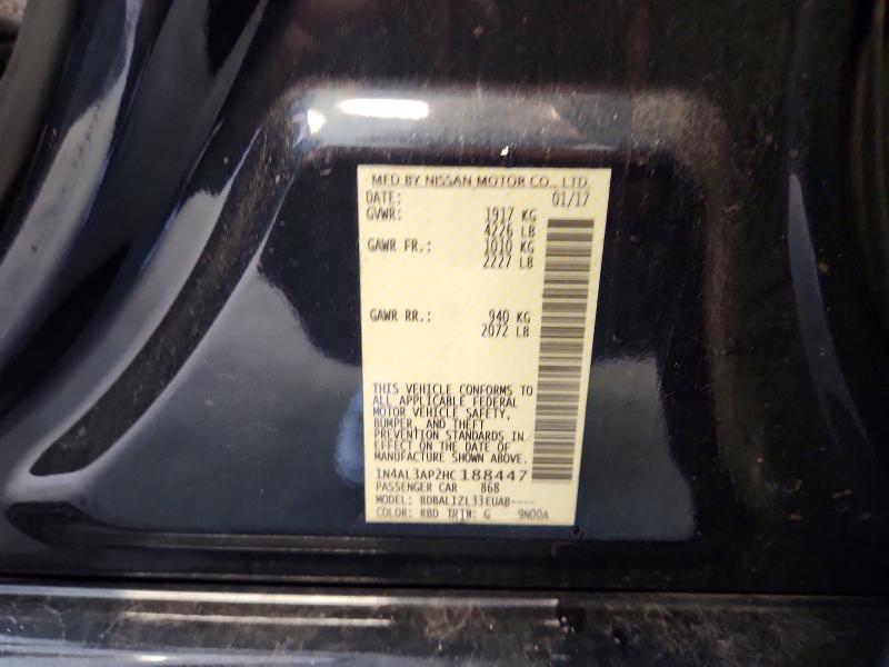 2017 Nissan Altima მანქანა იყიდება აუქციონზე, vin: 1N4AL3AP2HC188447, აუქციონის ნომერი: 67490116