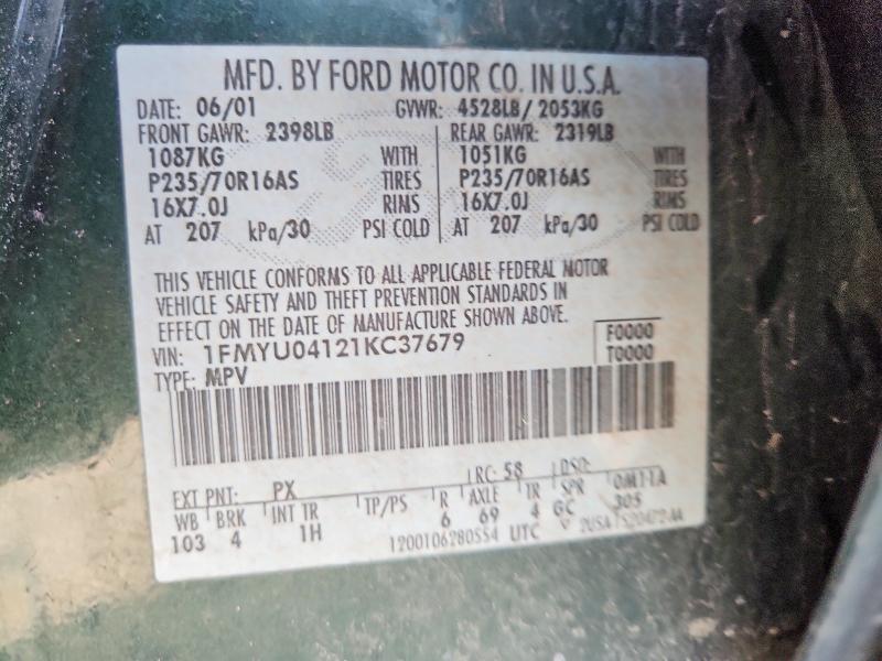 Продаж на аукціоні авто 2001 Ford Escape, vin: 1FMYU04121KC37679, номер лоту: 67425046
