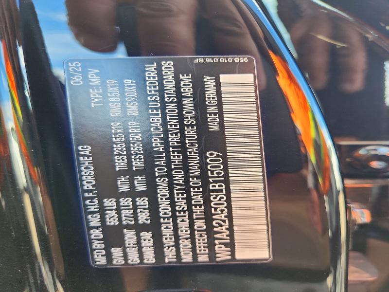 Продажа на аукционе авто 2025 Porsche Macan, vin: WP1AA2A50SLB15009, номер лота: 69130636
