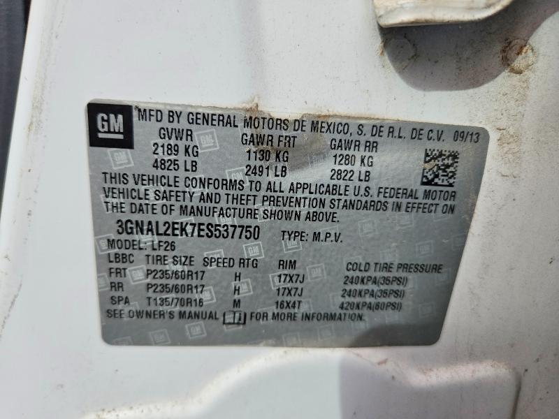 70753376 :رقم المزاد ، 3GNAL2EK7ES537750 vin ، 2014 Chevrolet Captiva مزاد بيع