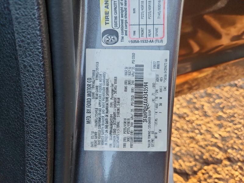 Продажа на аукционе авто 2010 Ford Fusion, vin: 3FAHP0HAXAR343594, номер лота: 70424586