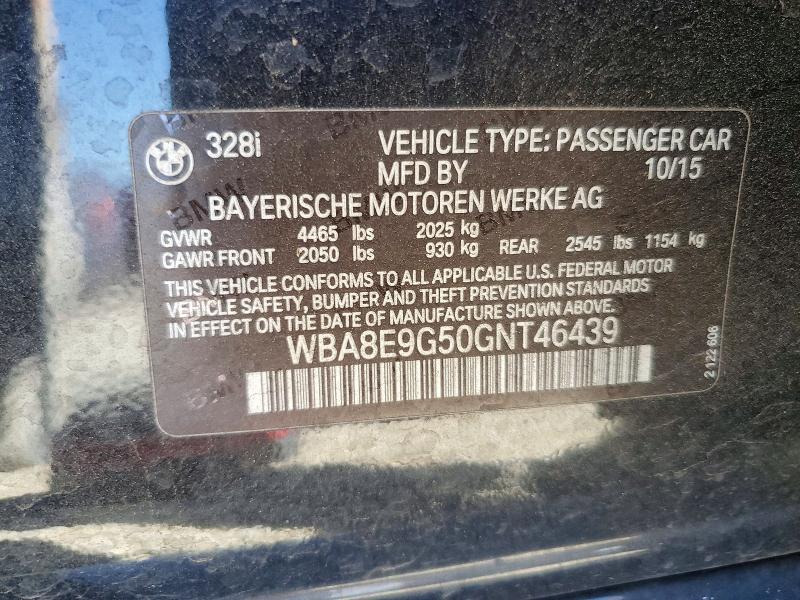 Aukcja sprzedaży 2016 Bmw 328, vin: WBA8E9G50GNT46439, numer aukcji: 68682026