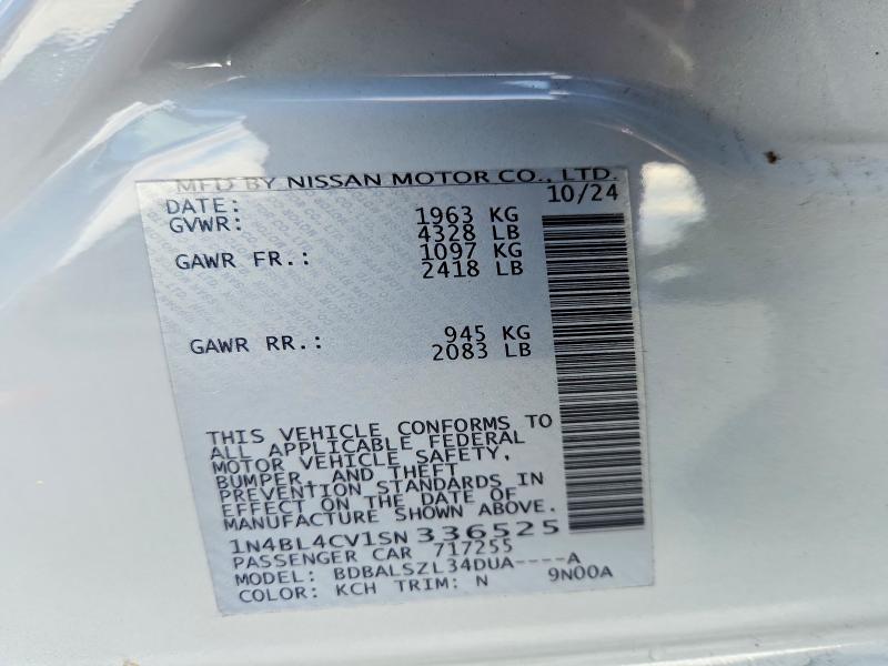 68091526 :رقم المزاد ، 1N4BL4CV1SN336525 vin ، 2025 Nissan Altima مزاد بيع