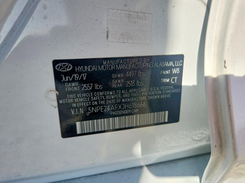 2018 Hyundai Sonata მანქანა იყიდება აუქციონზე, vin: 5NPE24AFXJH618666, აუქციონის ნომერი: 68875916