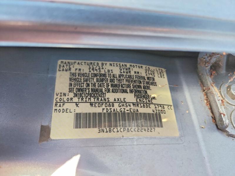 Продажа на аукционе авто 2012 Nissan Versa, vin: 3N1BC1CP8CK224227, номер лота: 70878286