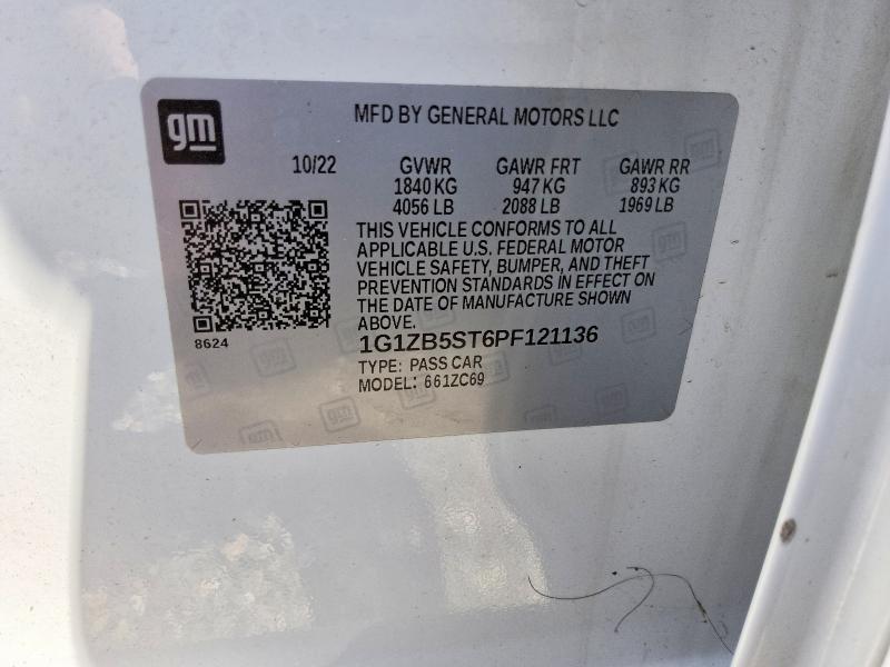 67026886 :رقم المزاد ، 1G1ZB5ST6PF121136 vin ، 2023 Chevrolet Malibu مزاد بيع