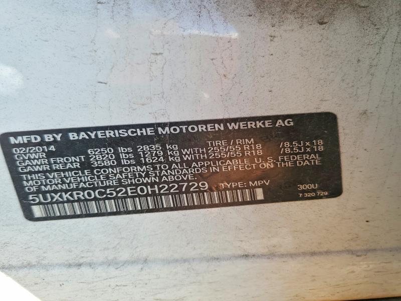 2014 Bmw X5 მანქანა იყიდება აუქციონზე, vin: 5UXKR0C52E0H22729, აუქციონის ნომერი: 68100126
