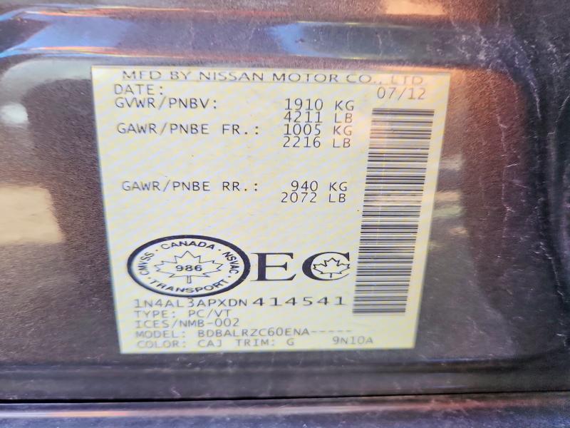 68403236 :رقم المزاد ، 1N4AL3APXDN414541 vin ، 2013 Nissan Altima مزاد بيع