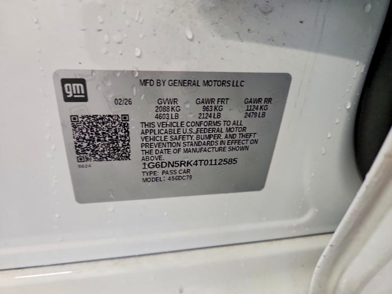 68815036 :رقم المزاد ، 1G6DN5RK4T0112585 vin ، 2026 Cadillac Ct5 مزاد بيع