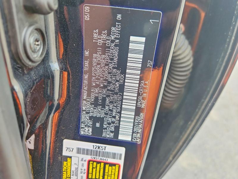 2010 Toyota Tundra მანქანა იყიდება აუქციონზე, vin: 5TFUM5F16AX001973, აუქციონის ნომერი: 69632076