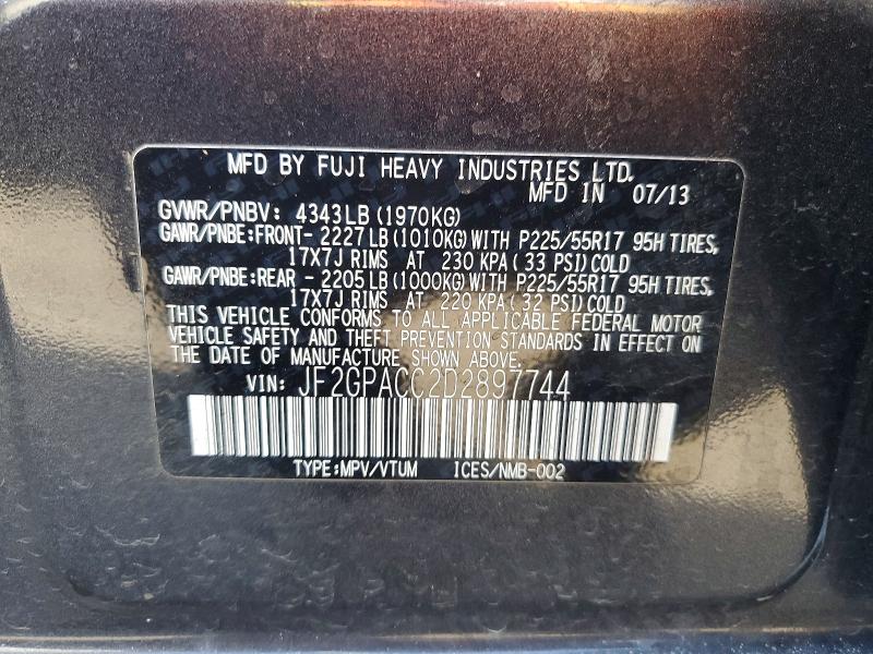 Продажа на аукционе авто 2013 Subaru Xv Crosstrek, vin: JF2GPACC2D2897744, номер лота: 66913266