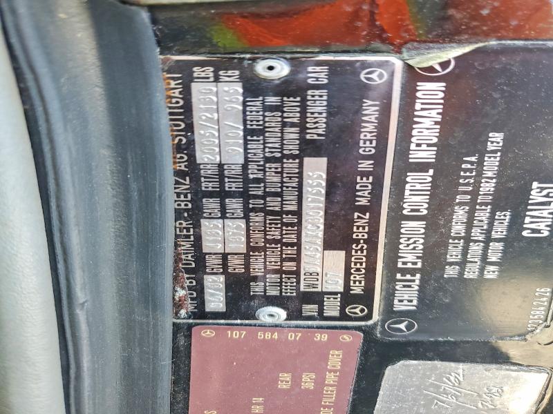 68288476 :رقم المزاد ، WDBBA45AXCB017555 vin ، 1982 Mercedes-benz 380 مزاد بيع