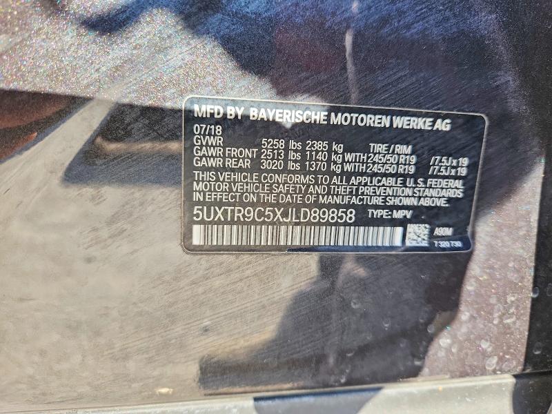 Продаж на аукціоні авто 2018 Bmw X3, vin: 5UXTR9C5XJLD89858, номер лоту: 67723616