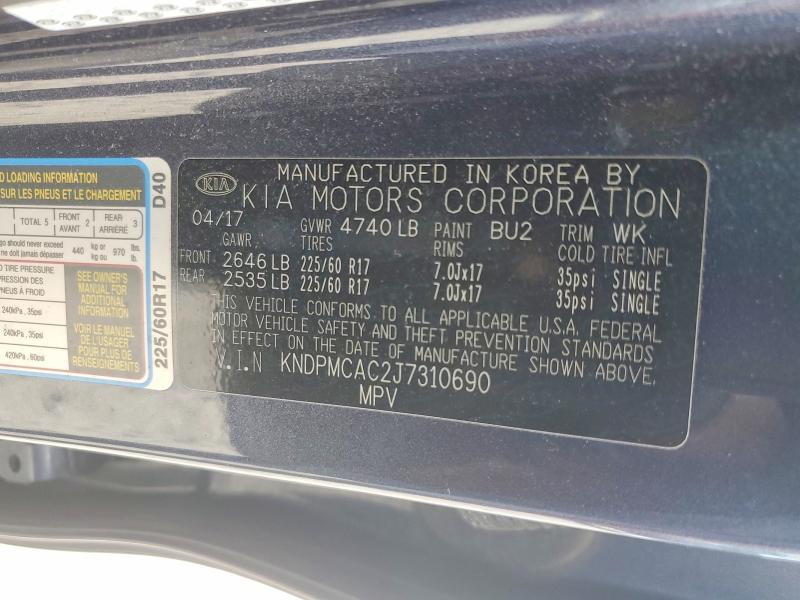 Aukcja sprzedaży 2018 Kia Sportage, vin: KNDPMCAC2J7310690, numer aukcji: 69300986