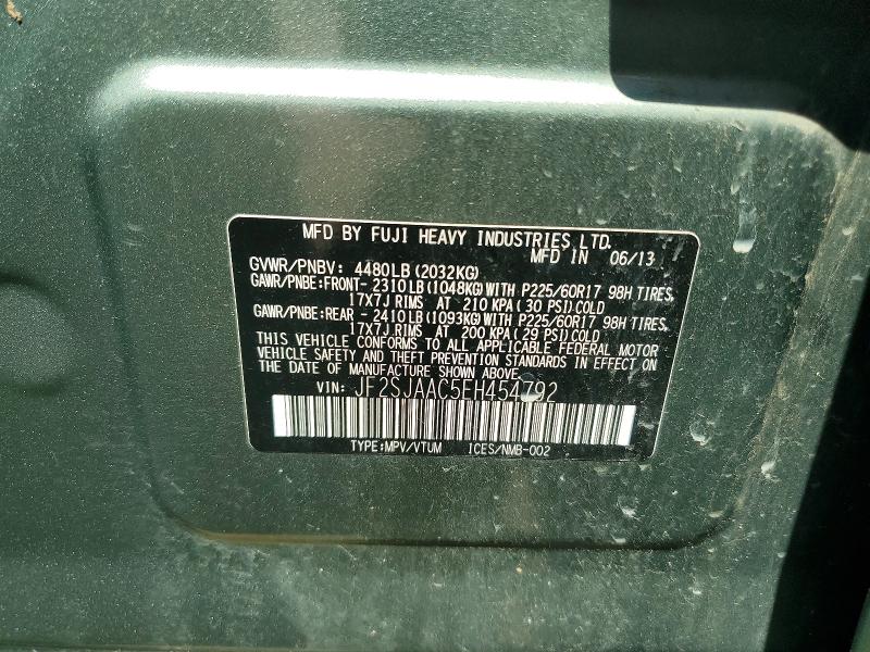 Продаж на аукціоні авто 2014 Subaru Forester, vin: JF2SJAAC5EH454792, номер лоту: 68389106
