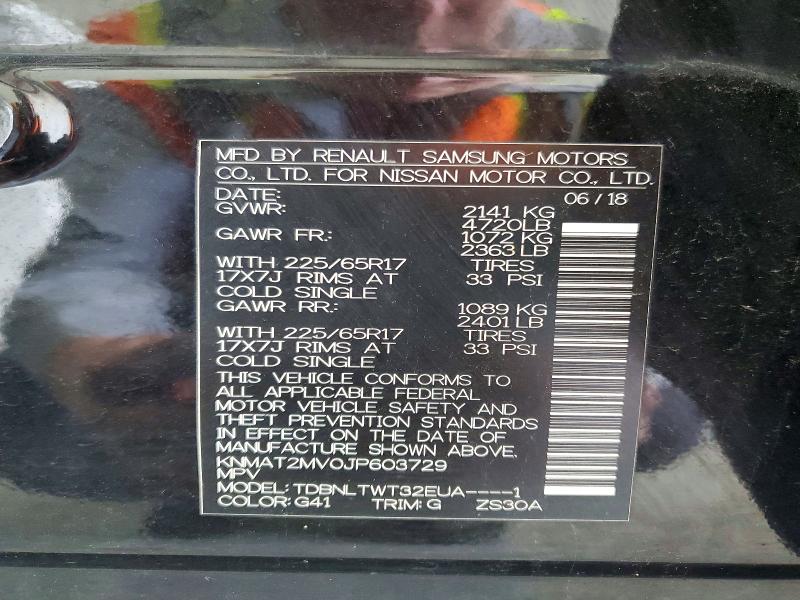 Aukcja sprzedaży 2018 Nissan Rogue, vin: KNMAT2MV0JP603729, numer aukcji: 69726436