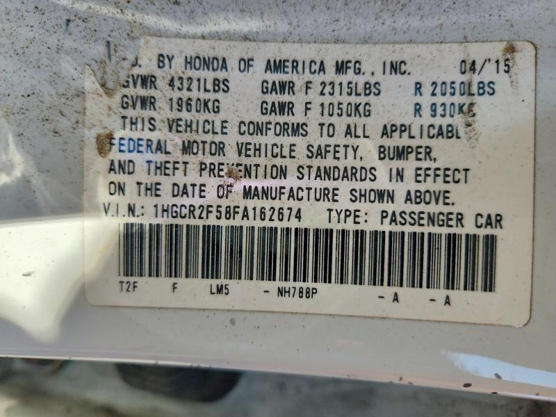 Продаж на аукціоні авто 2015 Honda Accord, vin: 1HGCR2F58FA162674, номер лоту: 70337736