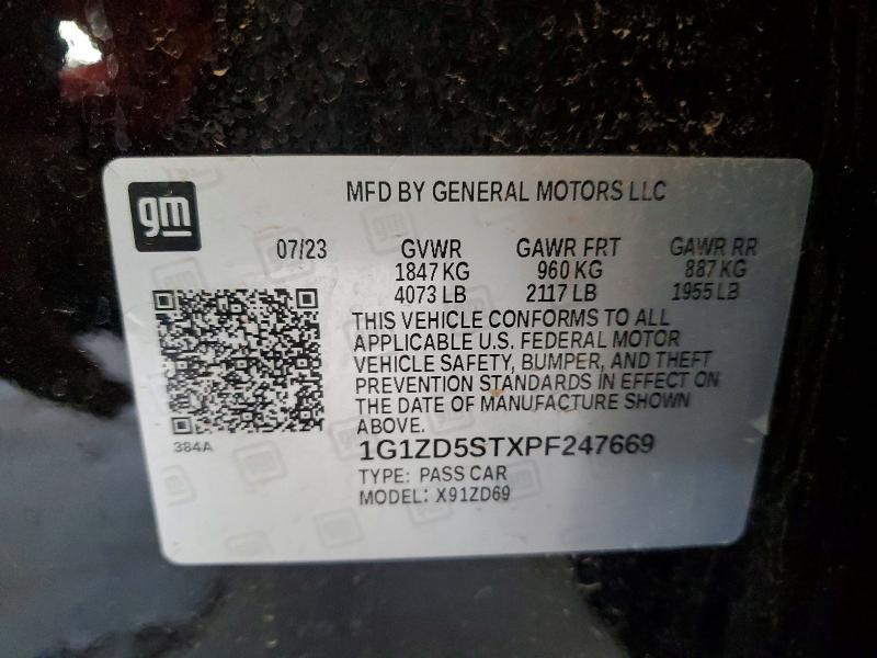2023 Chevrolet Malibu მანქანა იყიდება აუქციონზე, vin: 1G1ZD5STXPF247669, აუქციონის ნომერი: 67089536