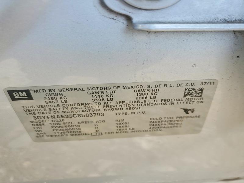 Продаж на аукціоні авто 2012 Cadillac Srx, vin: 3GYFNAE35CS503793, номер лоту: 67324346