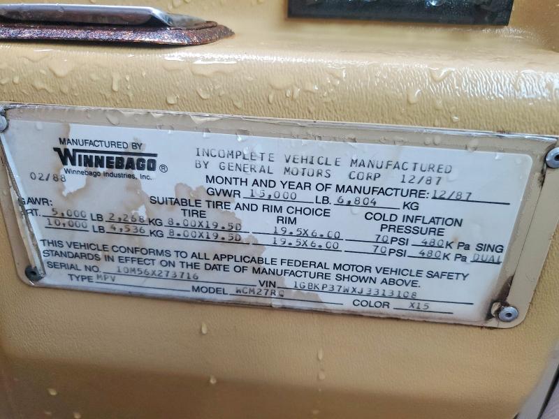 Продажа на аукционе авто 1988 Chevrolet P30, vin: 1GBKP37WXJ3313108, номер лота: 67036866