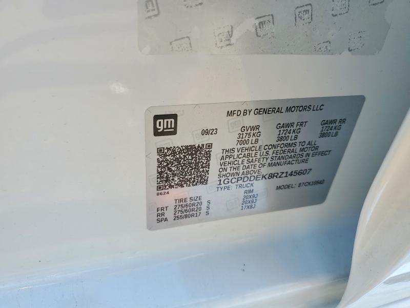 Aukcja sprzedaży 2024 Chevrolet Silverado, vin: 1GCPDDEK8RZ145607, numer aukcji: 68086636