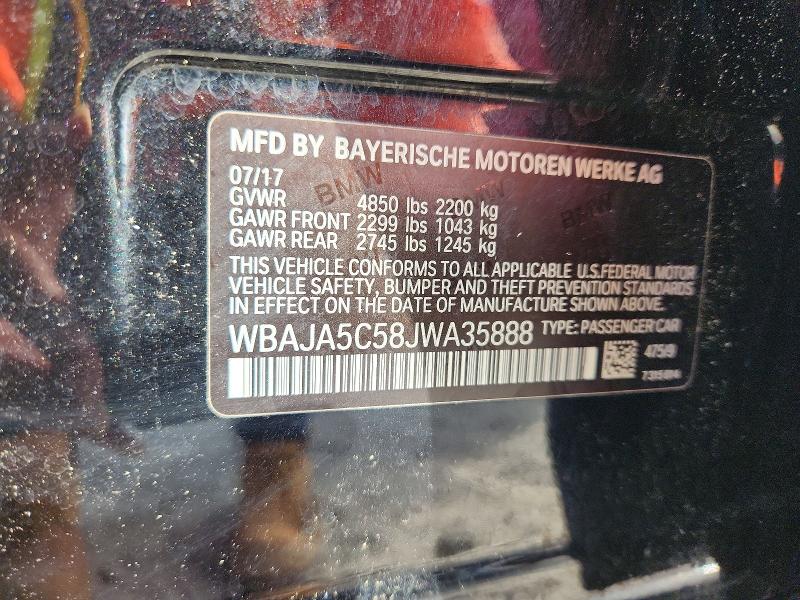 68743166 :رقم المزاد ، WBAJA5C58JWA35888 vin ، 2018 Bmw 530 مزاد بيع