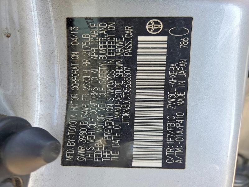 Aukcja sprzedaży 2013 Toyota Prius, vin: JTDKN3DU3D5628507, numer aukcji: 67995466