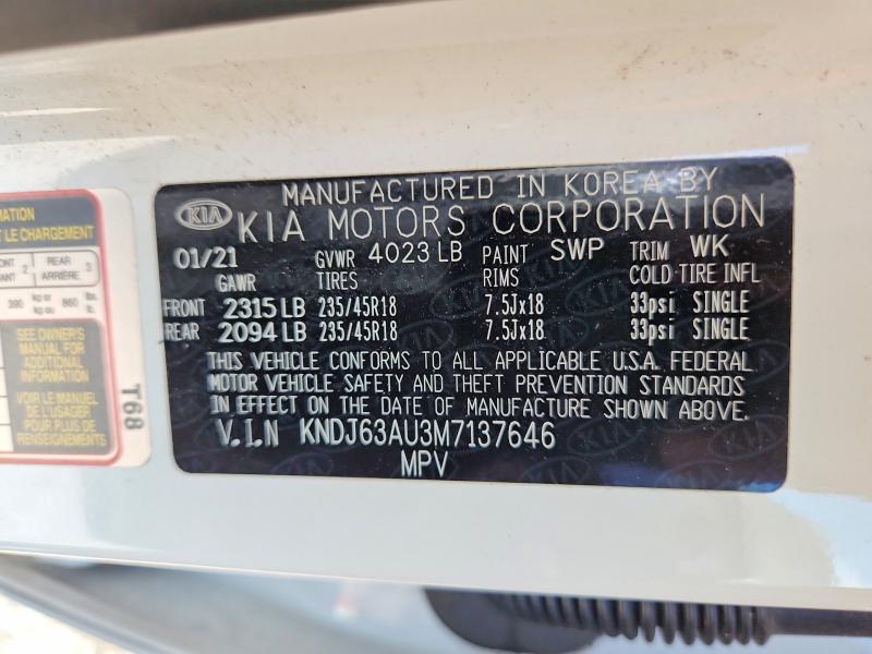 Продажа на аукционе авто 2021 Kia Soul, vin: KNDJ63AU3M7137646, номер лота: 69017926