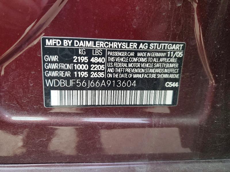 Продаж на аукціоні авто 2006 Mercedes-benz E, vin: WDBUF56J66A913604, номер лоту: 68203546