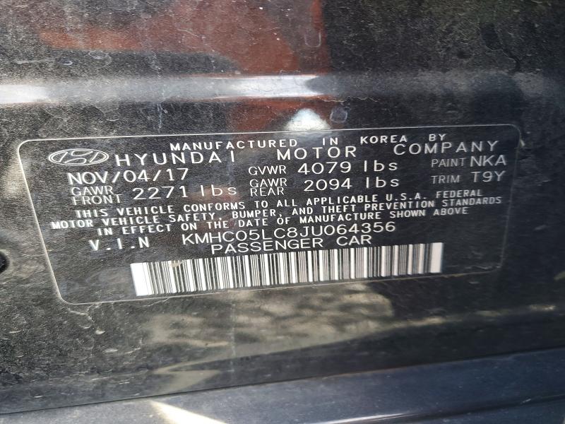 69817936 :رقم المزاد ، KMHC05LC8JU064356 vin ، 2018 Hyundai Ioniq مزاد بيع