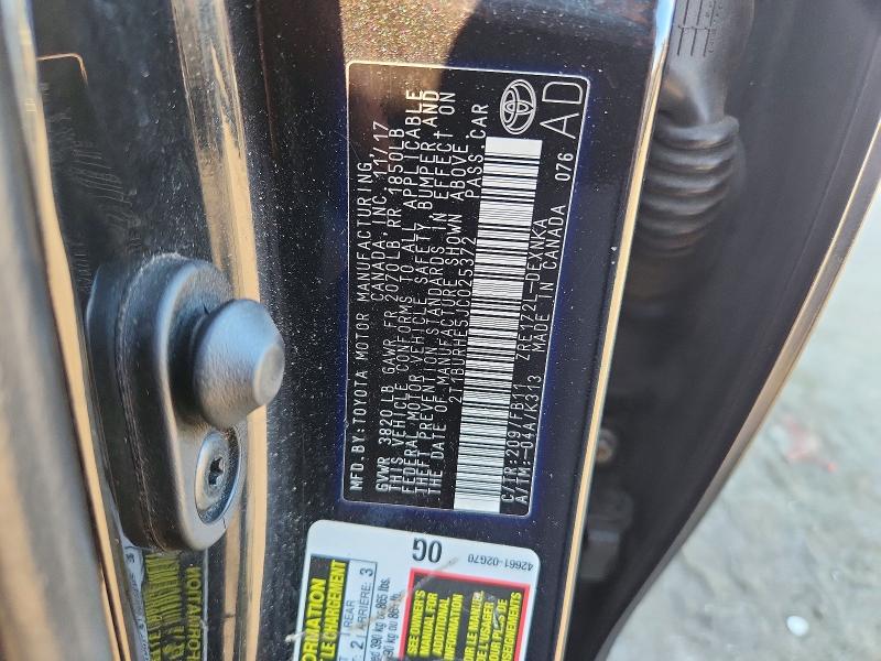 2018 Toyota Corolla მანქანა იყიდება აუქციონზე, vin: 2T1BURHE5JC025372, აუქციონის ნომერი: 68809676