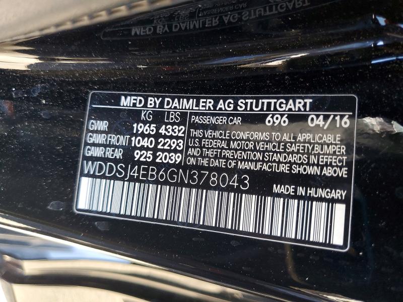 2016 Mercedes-benz Cla მანქანა იყიდება აუქციონზე, vin: WDDSJ4EB6GN378043, აუქციონის ნომერი: 67463366