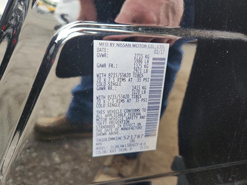 69221126 :رقم المزاد ، 5N1DL0MM1HC521787 vin ، 2017 Infiniti Qx60 مزاد بيع