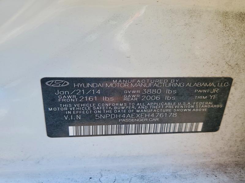Aukcja sprzedaży 2014 Hyundai Elantra, vin: 5NPDH4AEXEH476178, numer aukcji: 67367046